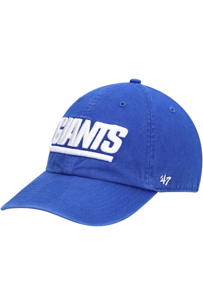Men's '47 Royal New York Giants Clean Up Script Adjustable Hat, Main, color, Royal