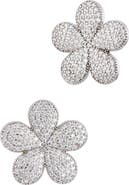 SAVVY CIE JEWELS Pavéd Flower Stud Earrings