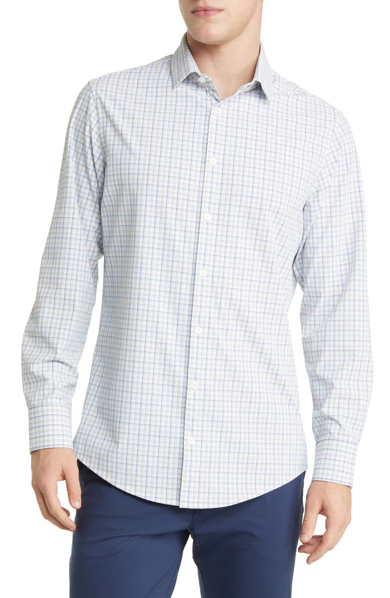 Mizzen+Main Leeward Trim Fit Ludlow Check Performance Button-Up Shirt, Main, color, 