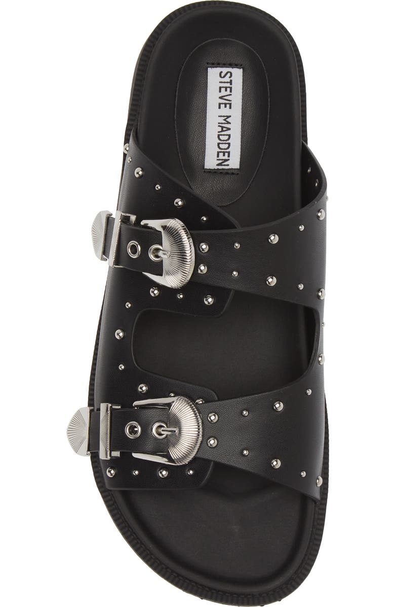 Steve Madden Connely Buckle Slide Sandal, Alternate, color, Black