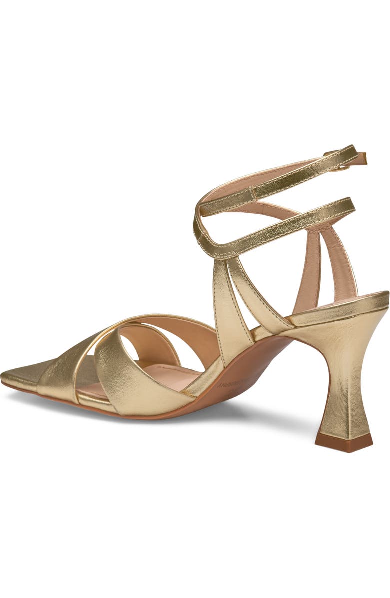 Johnston & Murphy Christine Ankle Strap Sandal, Alternate, color, Gold Metallic Sheepskin