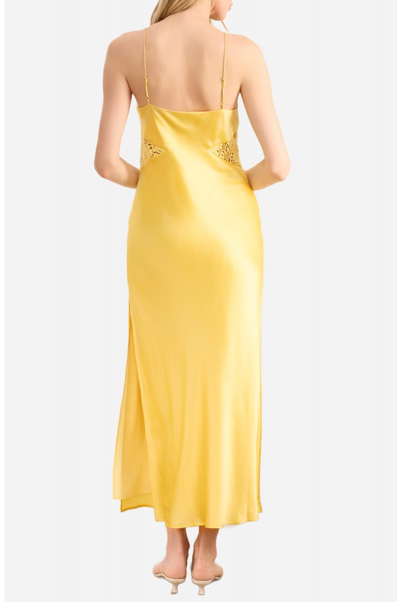 Carli Lace Detail Satin Slipdress, Alternate, color, CUSTARD