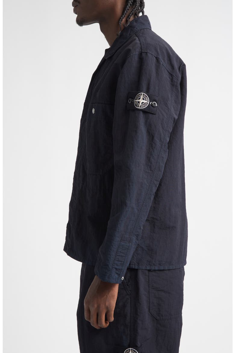 Compass Logo Patch Shirt Jacket, Alternate, color, V0029 BLACK