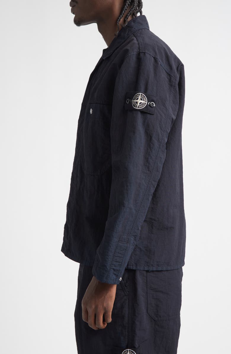 Stone Island Compass Logo Patch Shirt Jacket, Alternate, color, V0029 Black