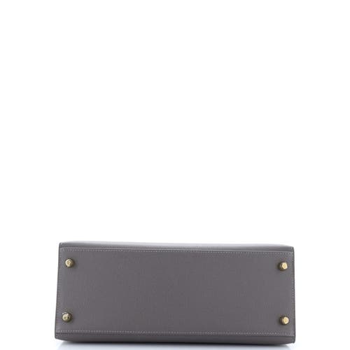 Pre-owned Hermes Hermes Kelly Handbag Grey Epsom With Gold Hardware 28 In Gray