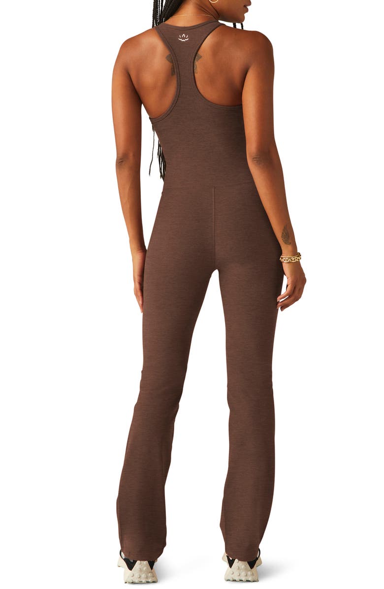 Beyond Yoga All Around Space Dye Flare Leg Jumpsuit, Alternate, color, Bold Mocha Heather