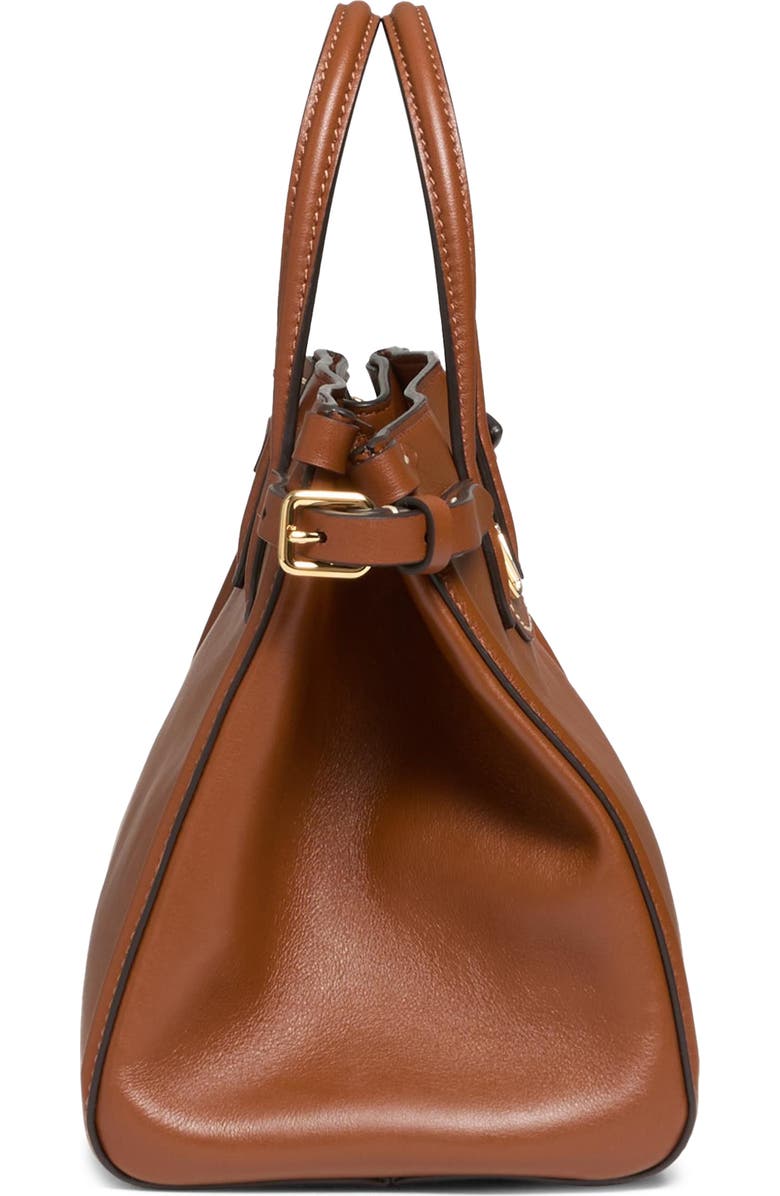 Valentino Garavani Small Antibes Leather Tote, Alternate, color, Tabacco