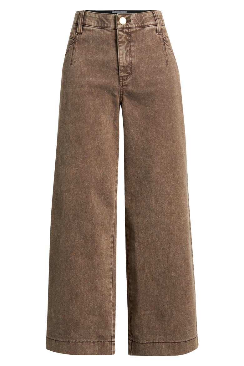 Wyatt Skyrise Washed Ankle Wide Leg Jeans, Alternate, color, WASHED DARK WALNUT
