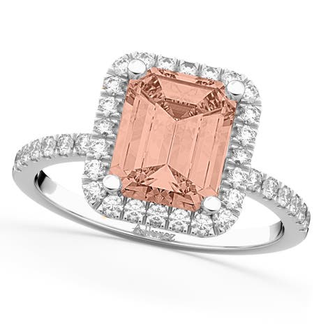 Morganite & Diamond Engagement 14k