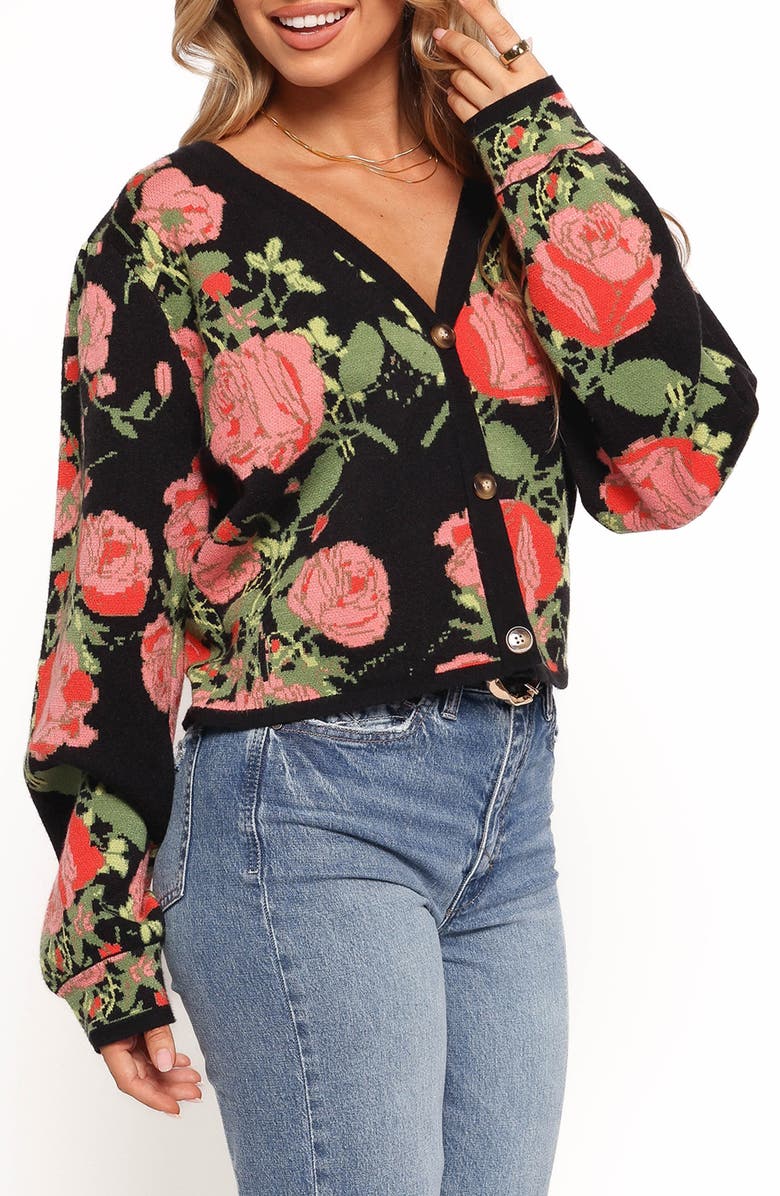 Petal & Pup Reeva Floral Jacquard Cardigan, Alternate, color, 