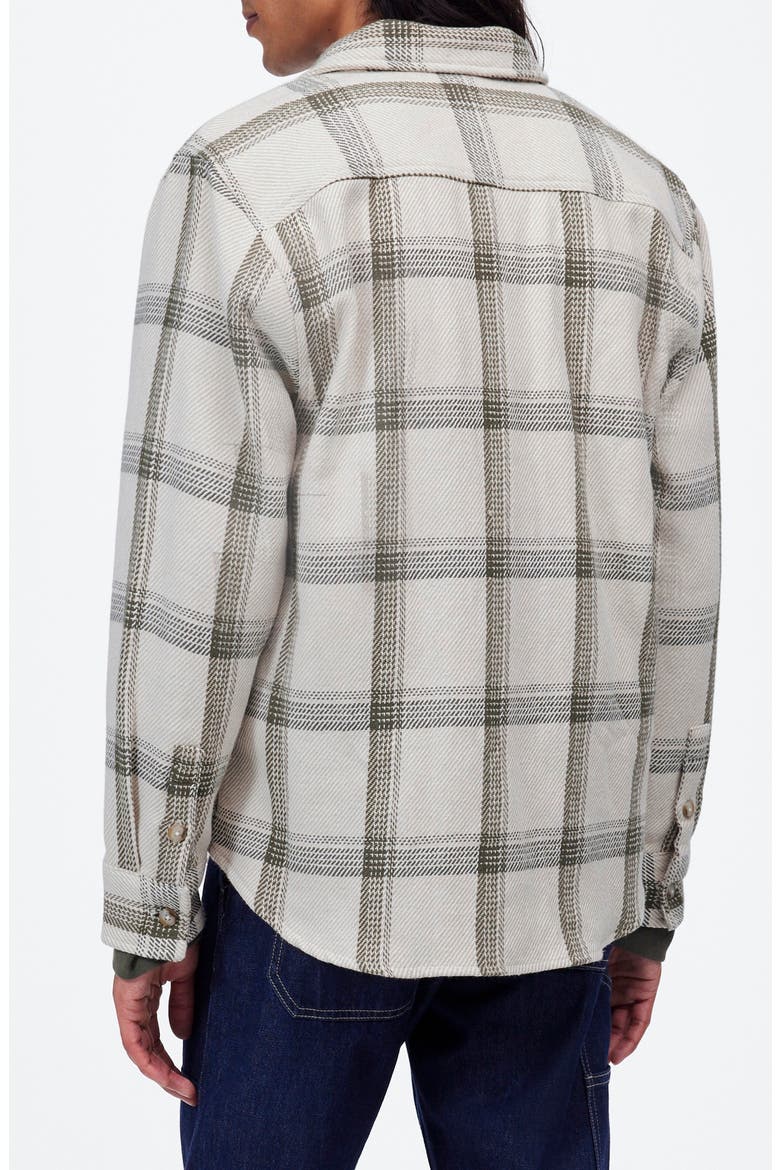 Plaid Cotton Blend Flannel Button-Up Shirt, Alternate, color, BLEACHED CANVAS HEATHER