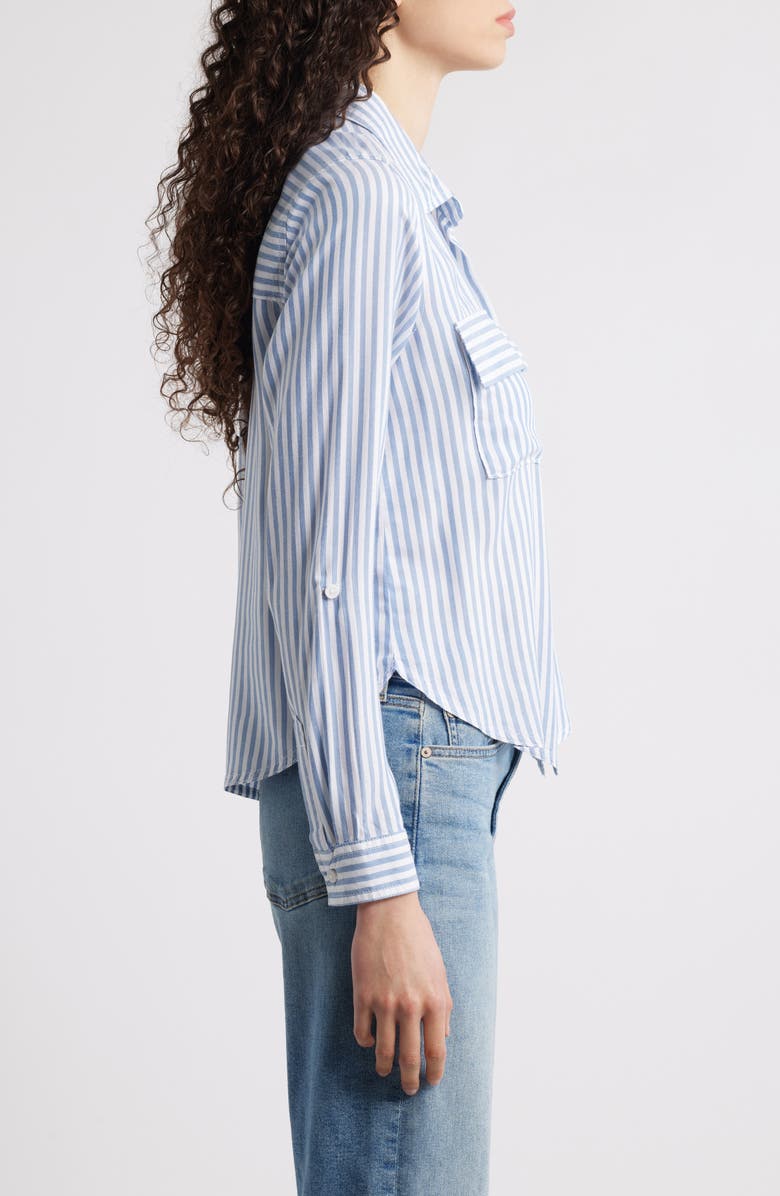 beachlunchlounge Fallon High-Low Button-Up Shirt, Alternate, color, Dodger Blue