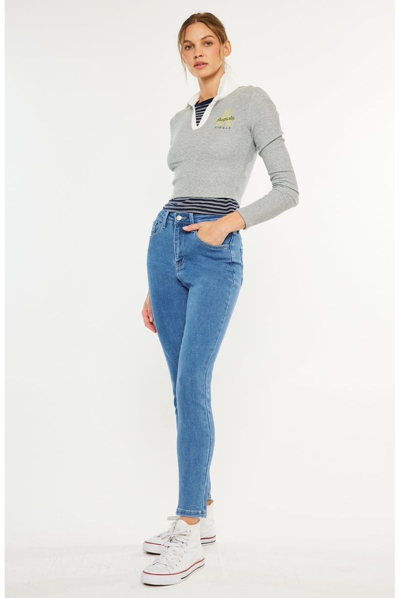 Bev High Rise Ankle Skinny Jeans, Alternate, color, Medium Wash