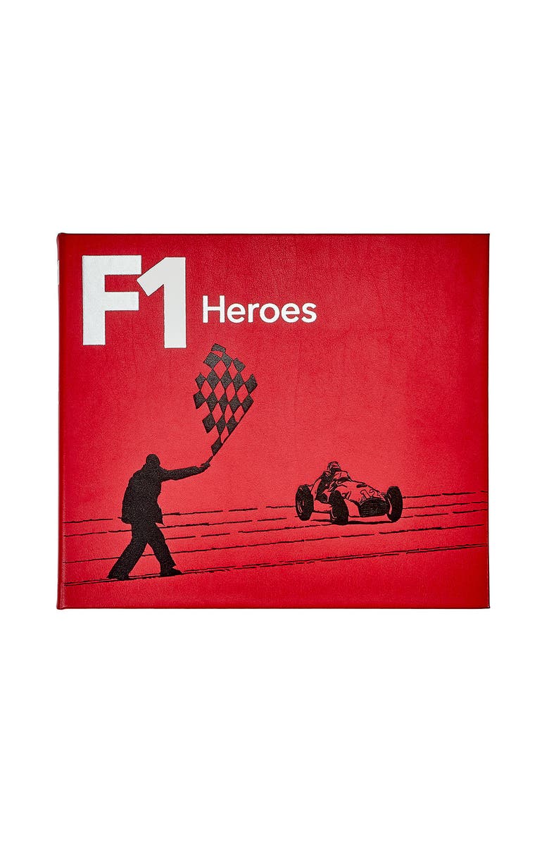 Graphic Image F1 Heroes Leather Coffee Table Book, Main, color, Red