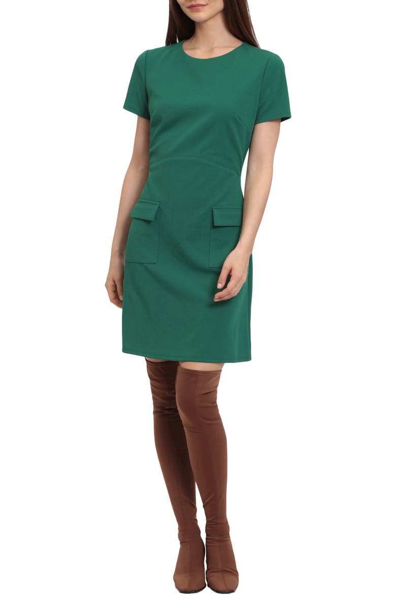 DONNA MORGAN FOR MAGGY Patch Pocket Sheath Minidress, Main, color, 