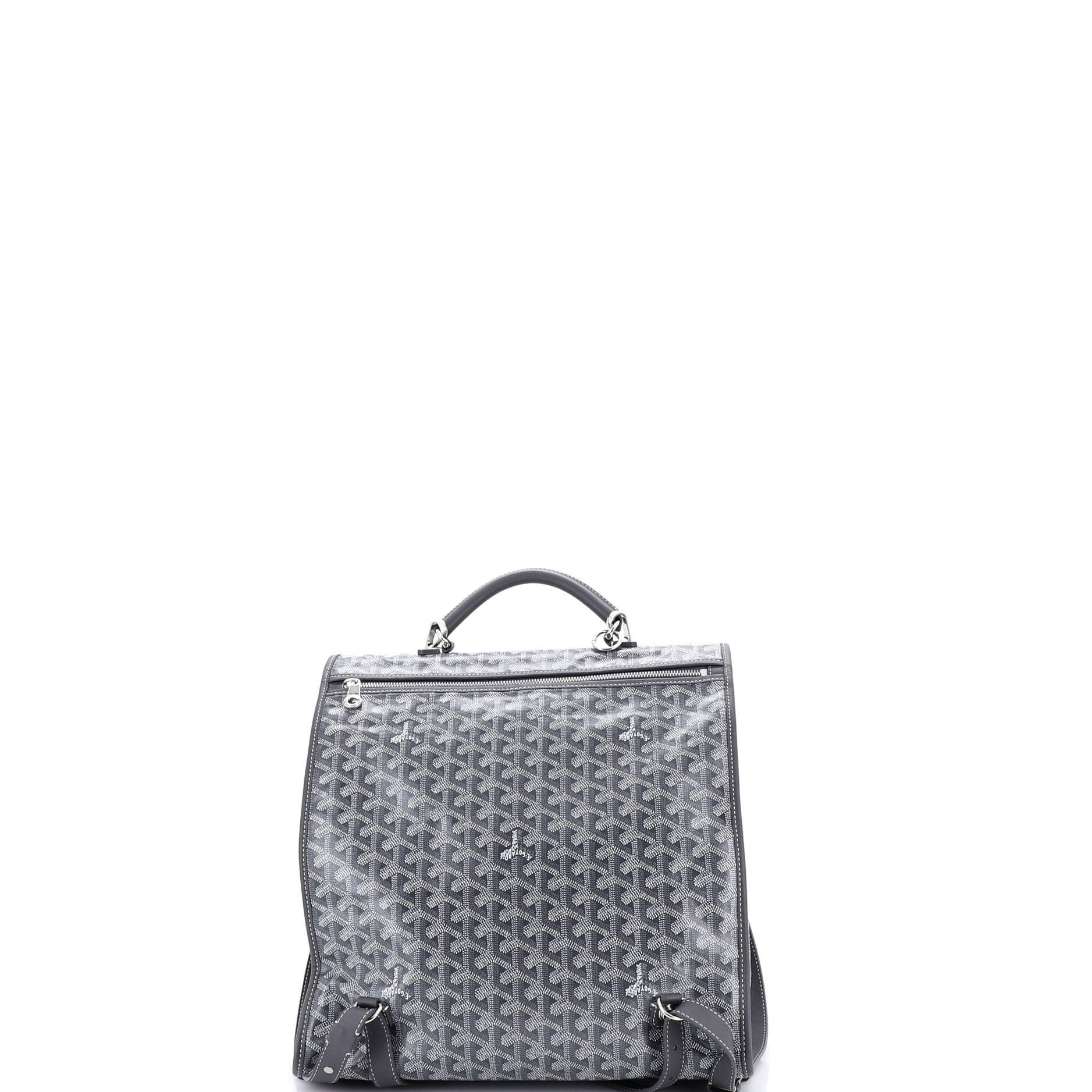 Pre-Owned Goyard Saint Leger Briefcase Backpack Coated Canvas, Alternate, color, Gray