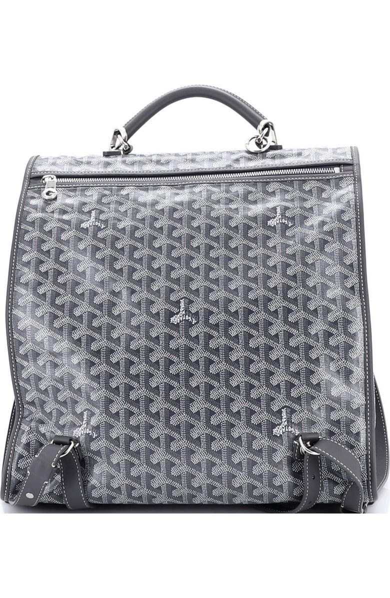 Pre-Owned Goyard Saint Leger Briefcase Backpack Coated Canvas, Alternate, color, Gray
