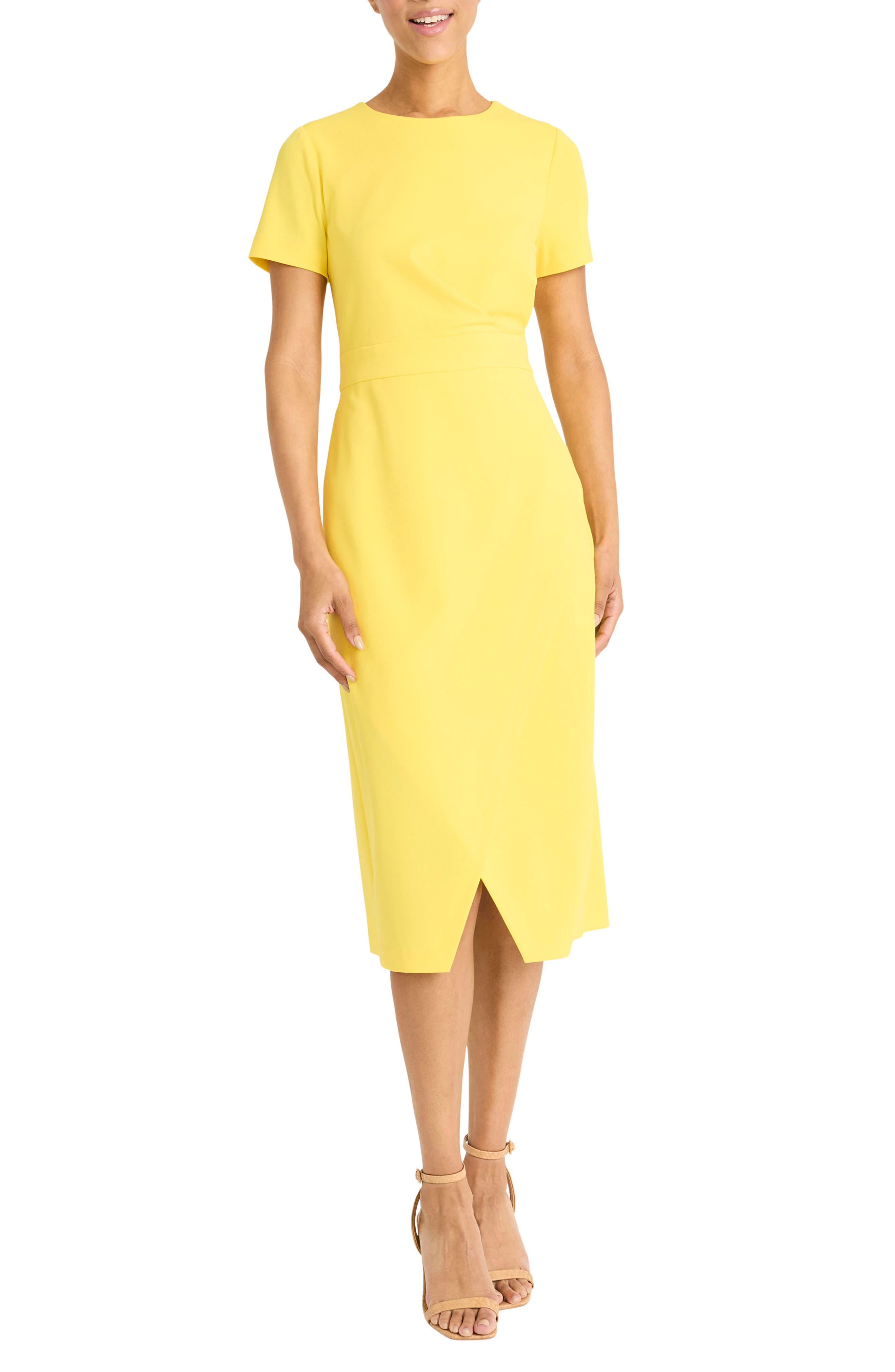 Maggy London Short Sleeve Tulip Hem Midi Dress