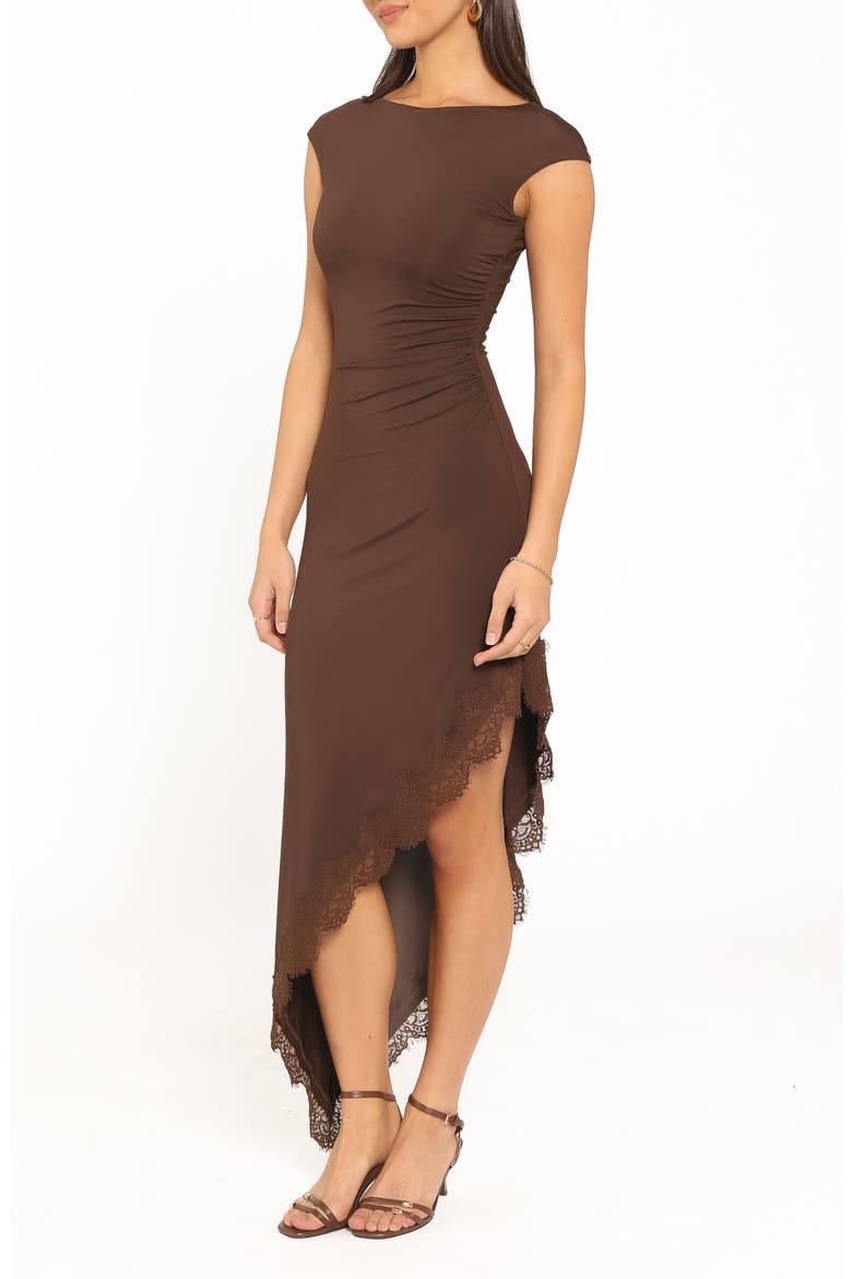 Channing Lace Midi Dress, Alternate, color, CHOCOLATE BROWN