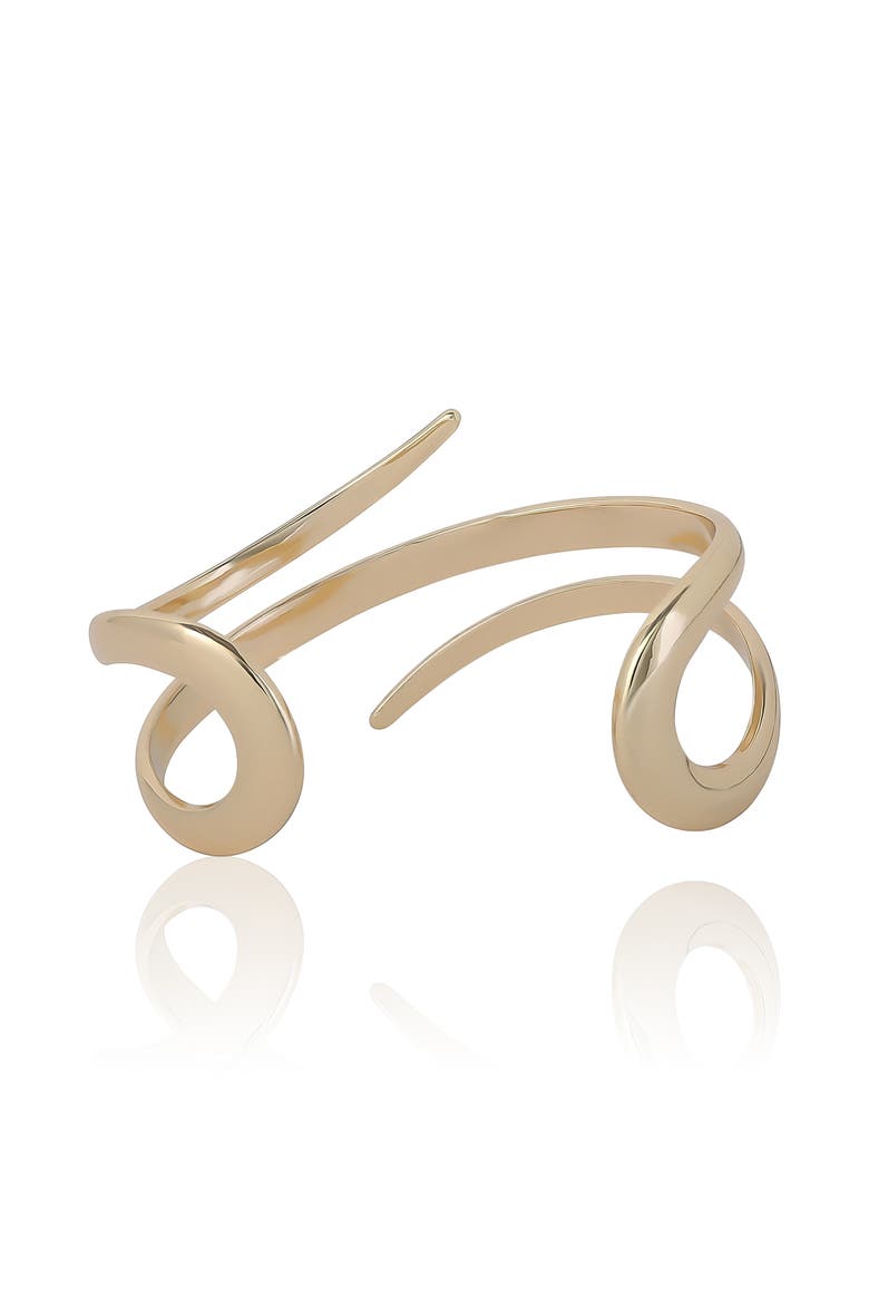 Spiral Wrap Cuff Bracelet, Alternate, color, Gold Tone