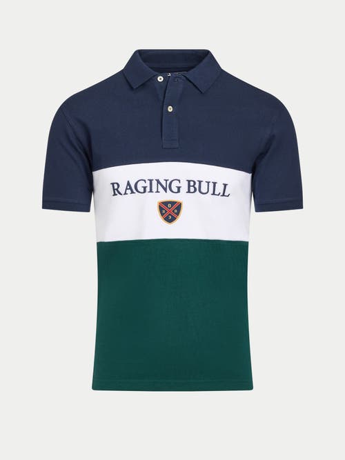 Raging Bull Short Sleeve Cut & Sew Panel Pique Polo In Multi