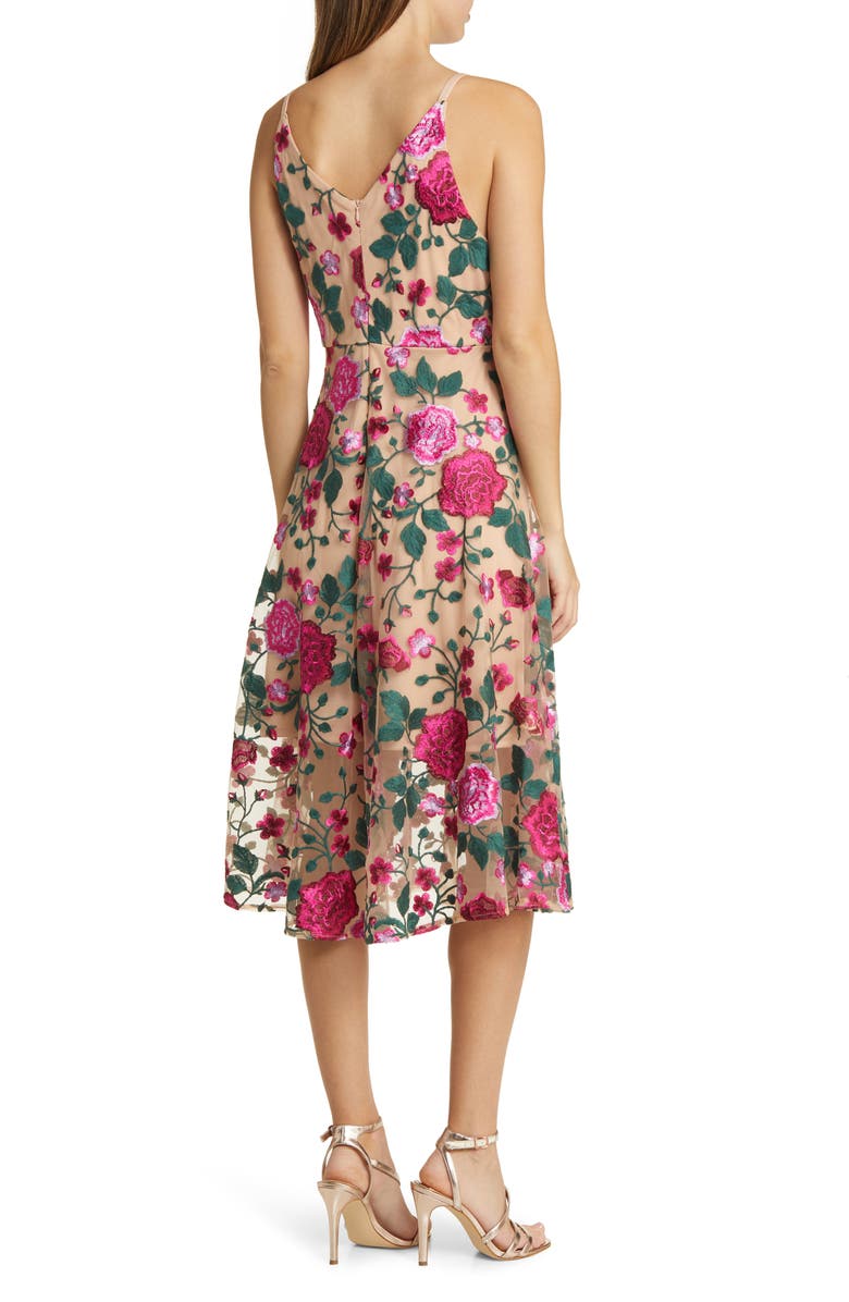 Sam Edelman Rose Embroidery Sleeveless A-Line Dress, Alternate, color,