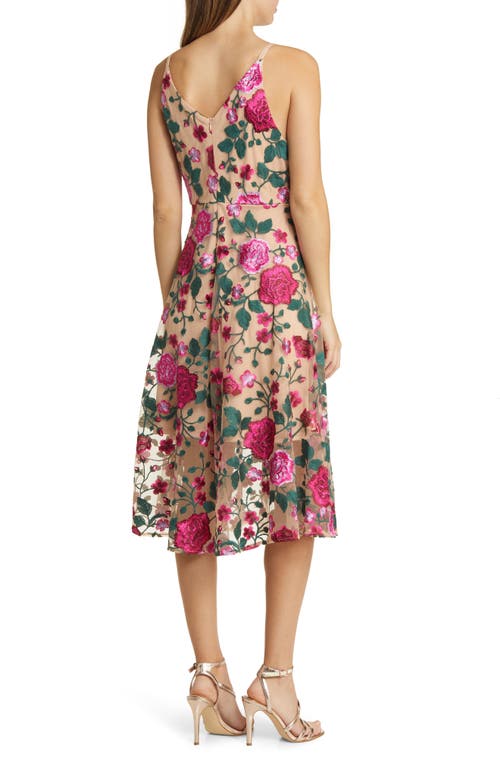 SAM EDELMAN SAM EDELMAN ROSE EMBROIDERY SLEEVELESS A-LINE DRESS 