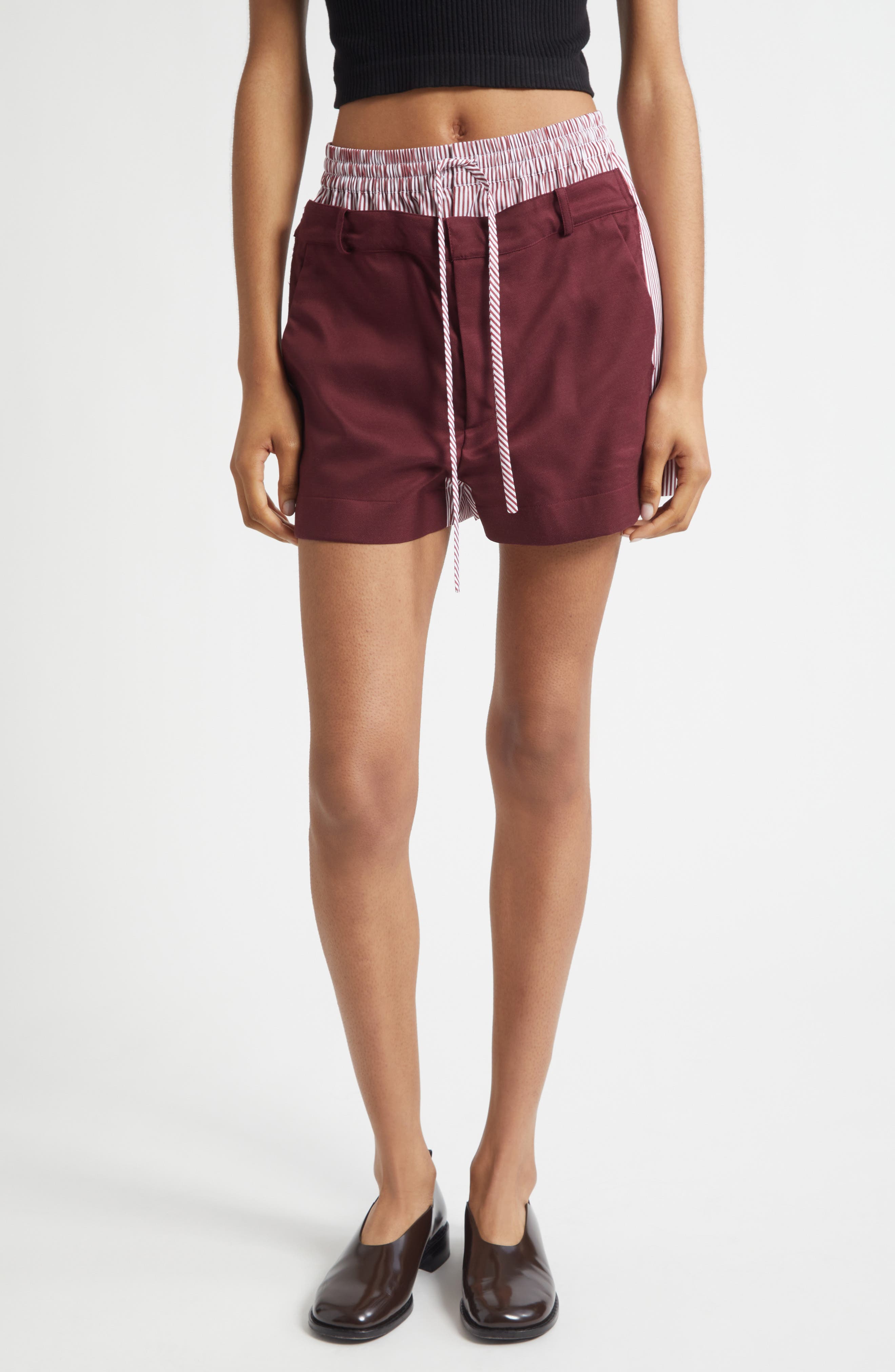 Deconstructed Double Waistband Shorts
