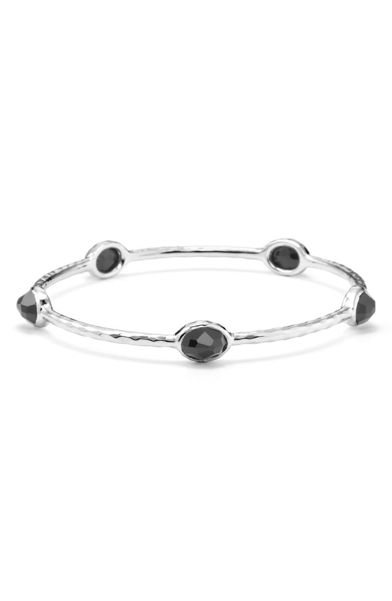 Ippolita Rock Candy Rosé Station Bangle, Alternate, color, Hematite
