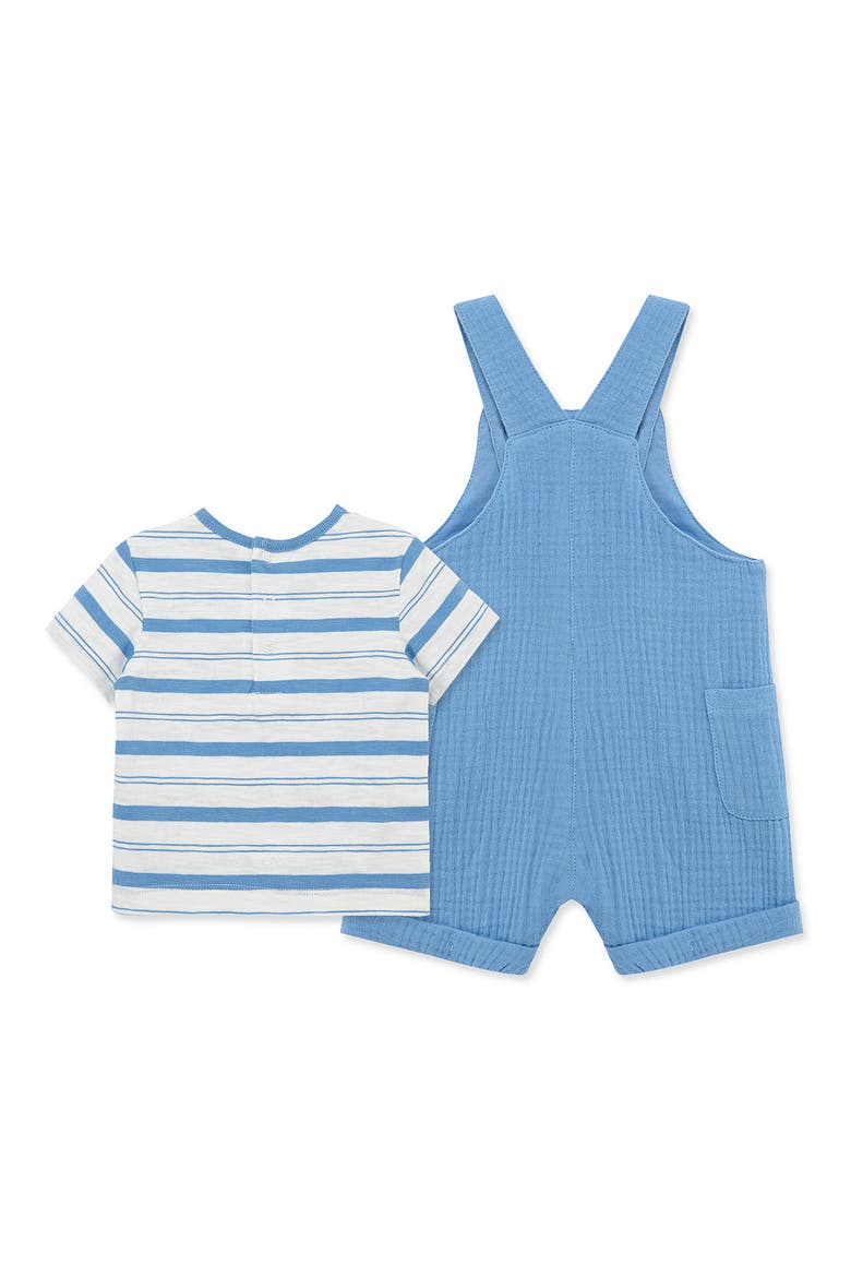 Stripe T-Shirt & Shortall Set, Alternate, color, BLUE