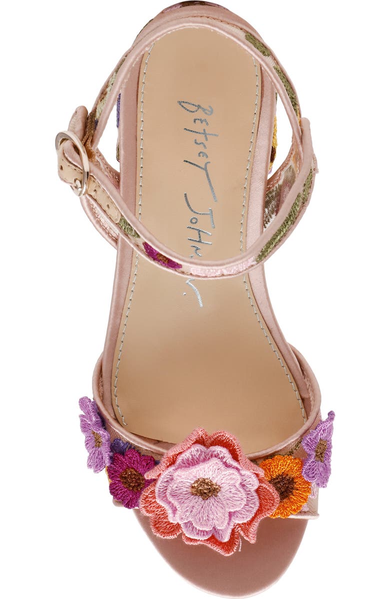 Betsey Johnson Kids' Blare Ankle Strap Sandal, Alternate, color, Beige Multi