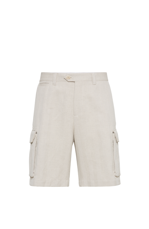 【関税＆送料込み】Brunello Cucinelli Shorts Brunello Cucinelli Denim Effect Twill Baggy Shorts | Saks
