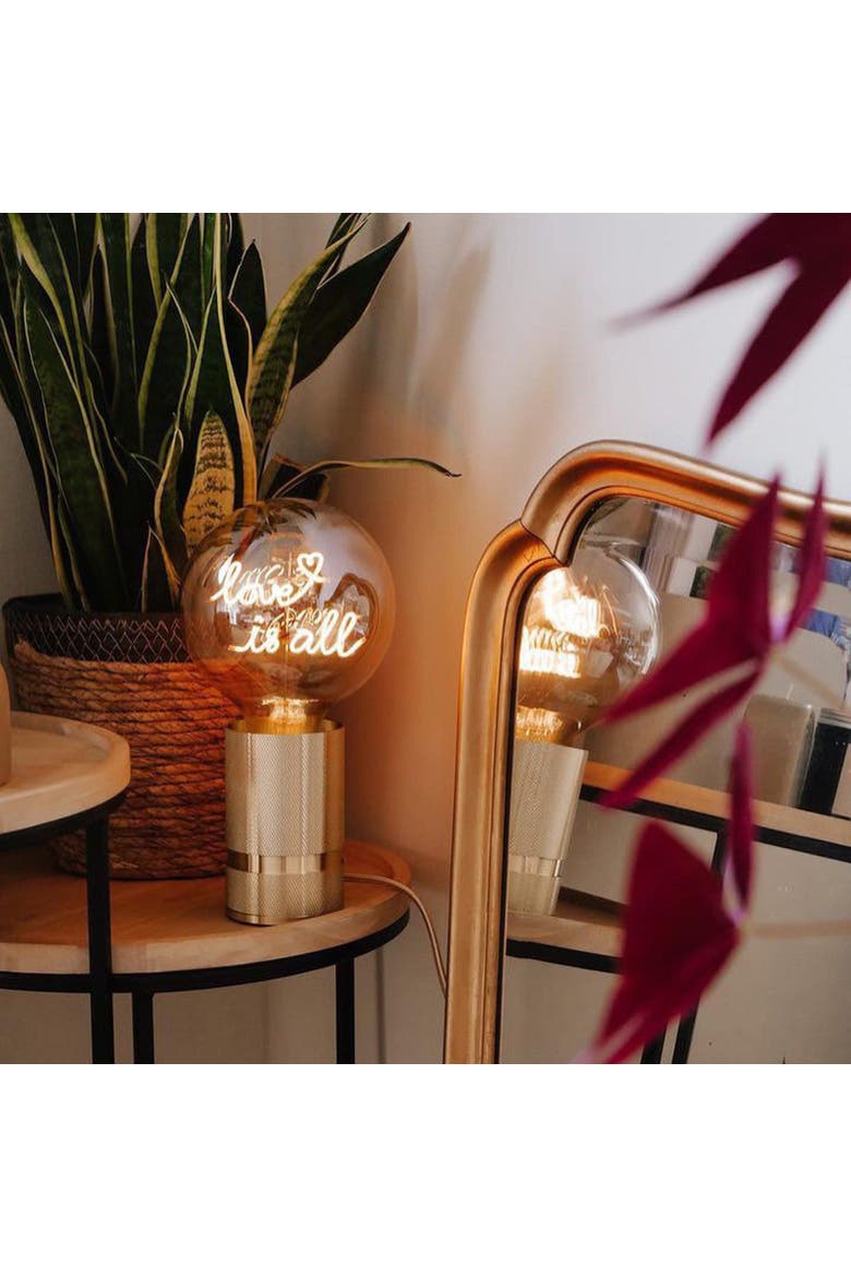 Love Is All Portable Table Lamp, Alternate, color, Emerald