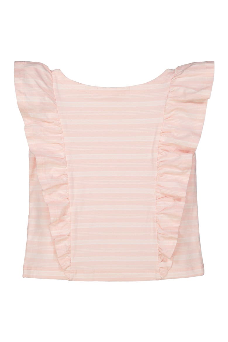 Girls' Ruffle Knit Top, Kids, Alternate, color, Light Pink Stripe