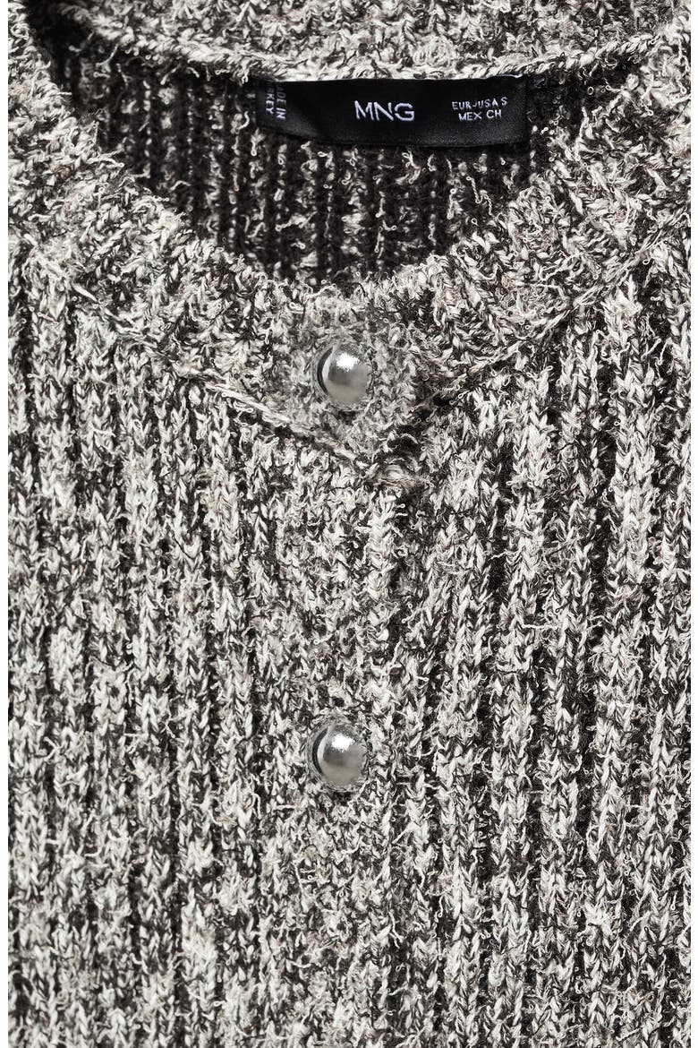 Textured Rib Cardigan, Alternate, color, BLACK/WHITE