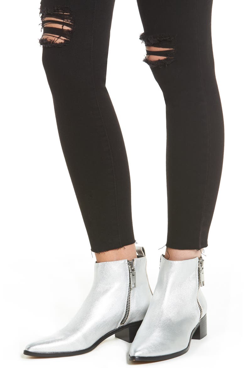 Ashley High Waist Ankle Skinny Jeans, Alternate, color, BLACK