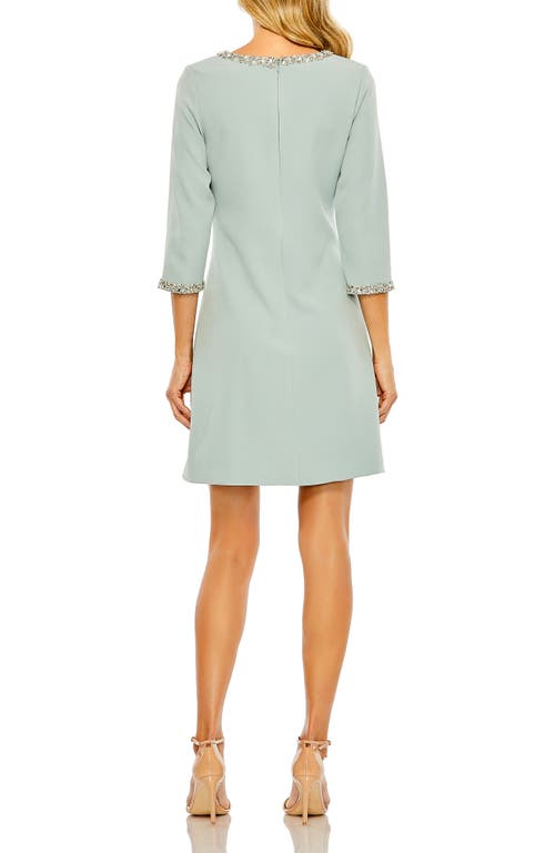 Mac Duggal A-line Embellished Cocktail Dress In Seafoam