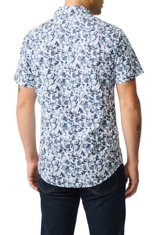 Rodd & Gunn Herbertville Floral Short Sleeve Button-up Shirt In Lake