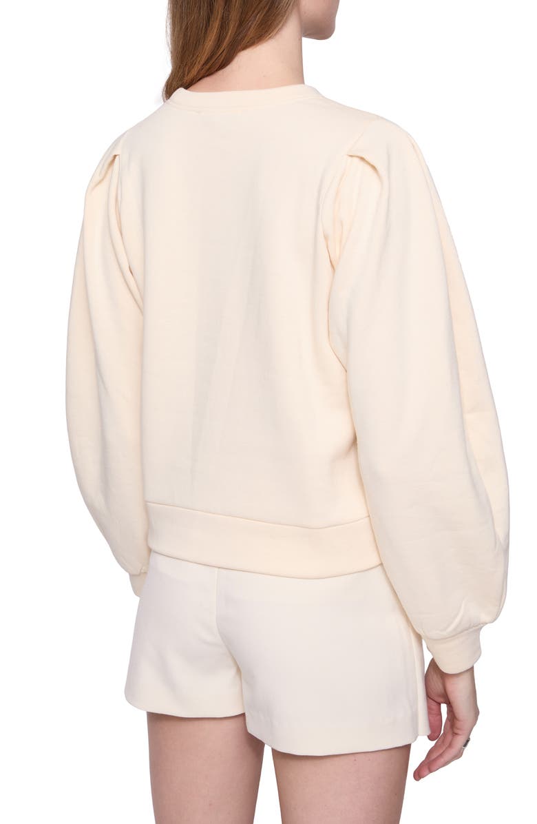 Rebecca Minkoff Charli Pleat Sleeve Sweatshirt, Alternate, color, 