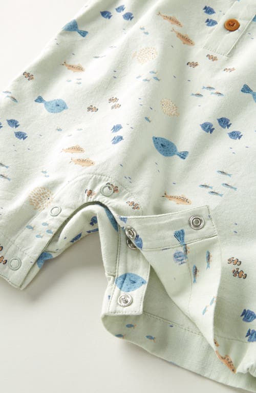 Nordstrom Print Cotton Henley Romper & Hat Set