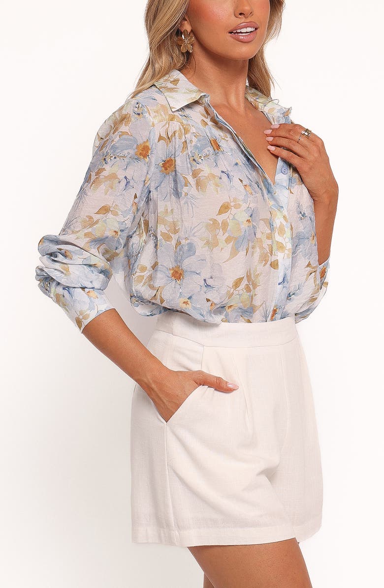 Petal & Pup Adalee Floral Print Shirt, Alternate, color, Blue Floral