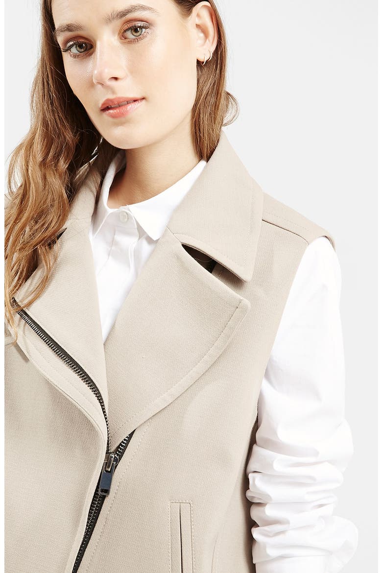 Belted Biker Vest, Alternate, color, GREY