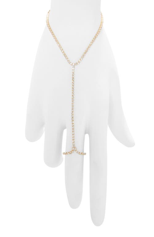 Child Of Wild Genevieve Cubic Zirconia Hand Chain In Gold