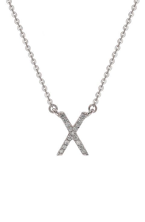 14K Gold & Diamond Pavé Initial Pendant Necklace