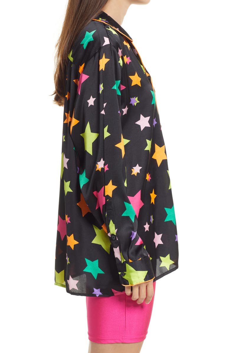 BP. Be Proud Pride Gender Inclusive Print Satin Shirt, Alternate, color,