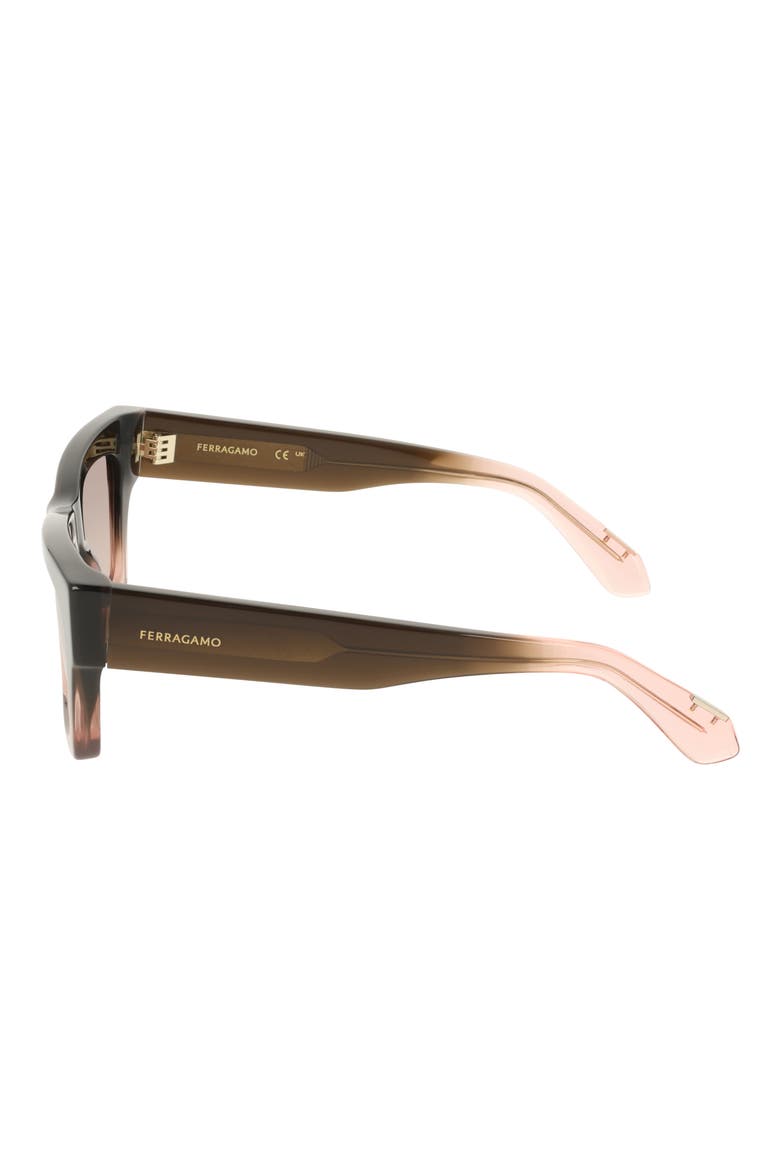 50mm Gradient Cat Eye Sunglasses, Alternate, color, TRANSPARENT BROWN GRADIENT
