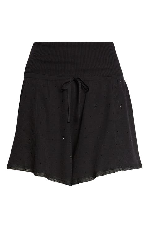 Girly Crystal Rib Waist Shorts