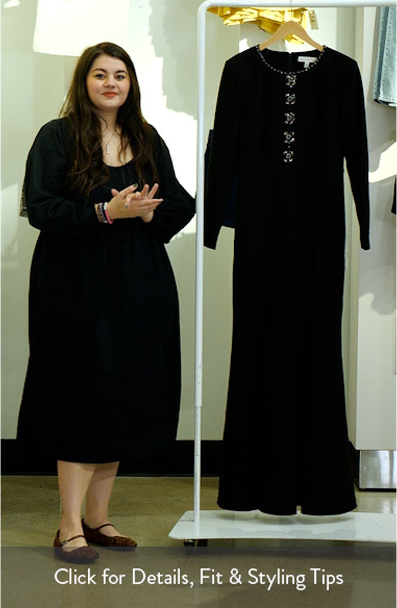 Samia Placed Sequin Floral Long Sleeve Mermaid Gown, sales video thumbnail