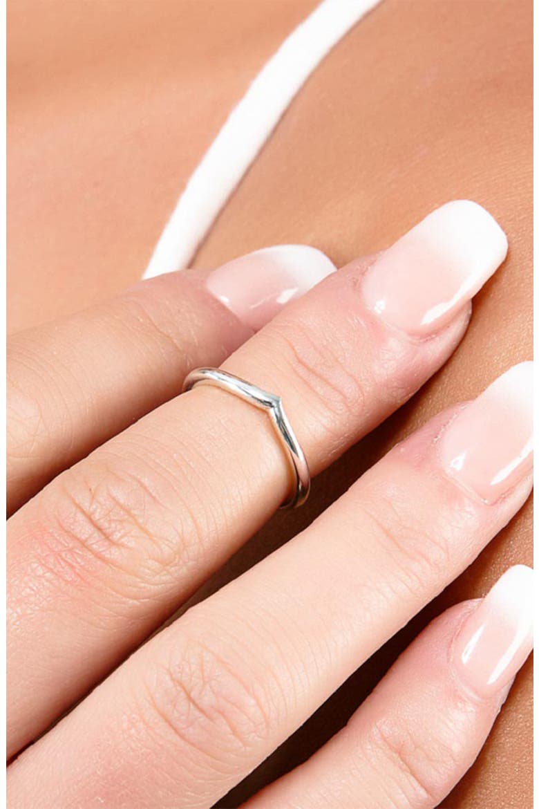 Wish Bone Midi Drip Ring, Alternate, color, Sterling Silver