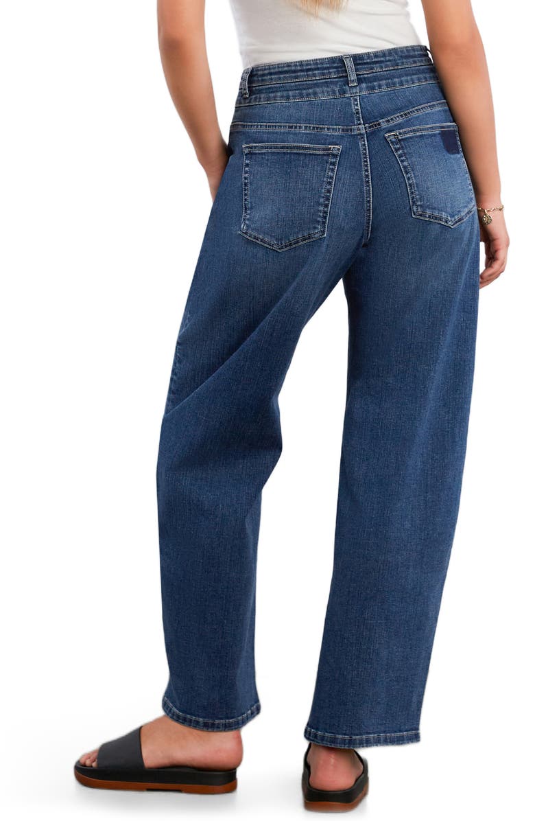 HINT OF BLU Abigail Double Waist Relaxed Straight Leg Jeans, Alternate, color, Shine Blue